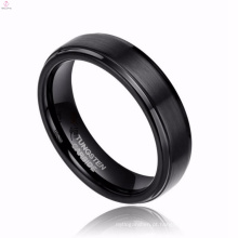 Preço de fábrica 8mm clássico casal preto anel de casamento de carboneto de tungstênio